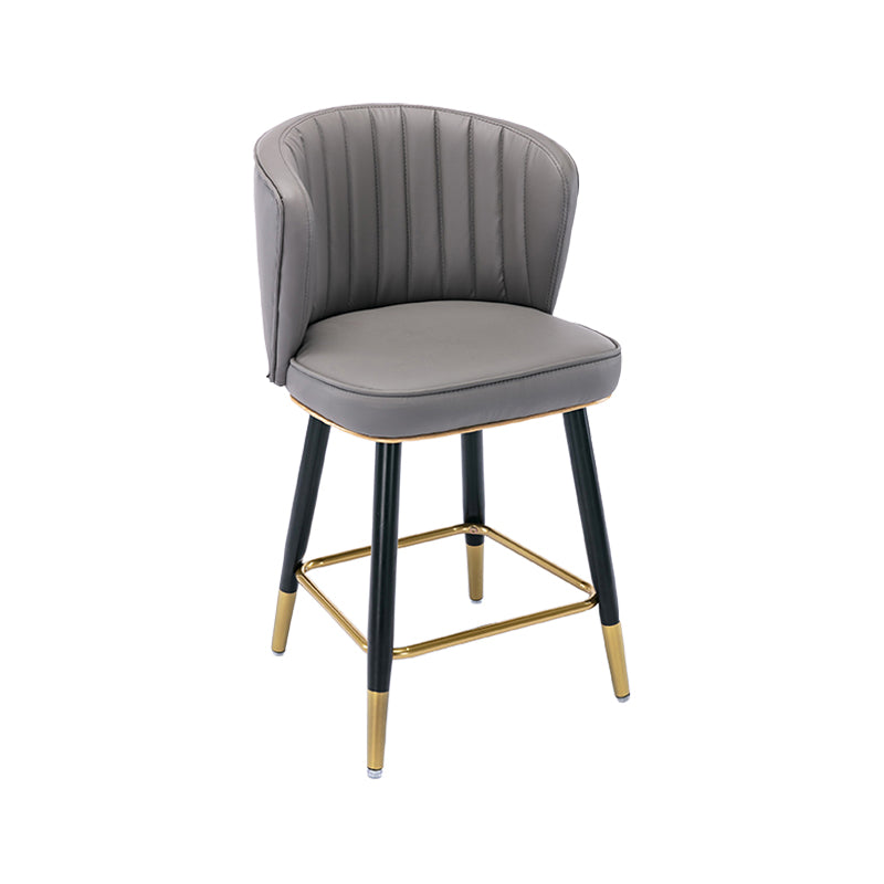 Moderno sgabello da barre di cassa con sgabelli da banco di schiena senza braccio con cuscino in pelle