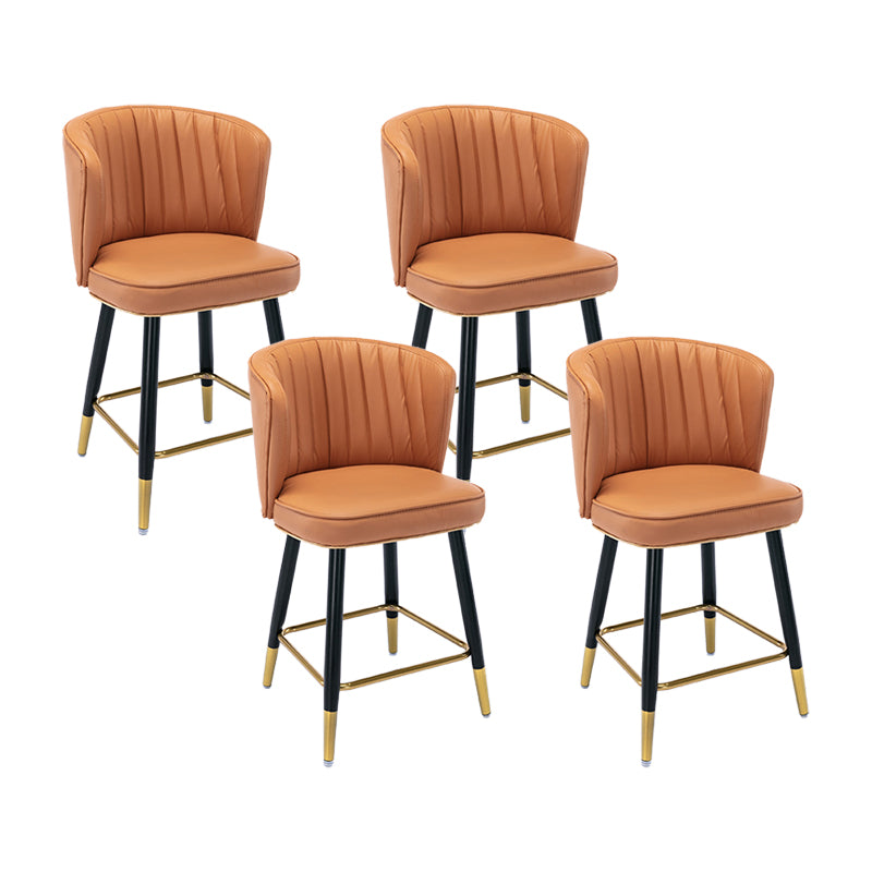 Moderno sgabello da barre di cassa con sgabelli da banco di schiena senza braccio con cuscino in pelle
