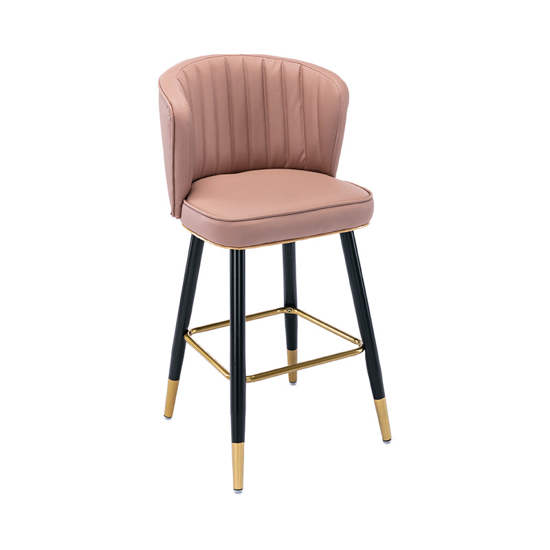 Moderno sgabello da barre di cassa con sgabelli da banco di schiena senza braccio con cuscino in pelle