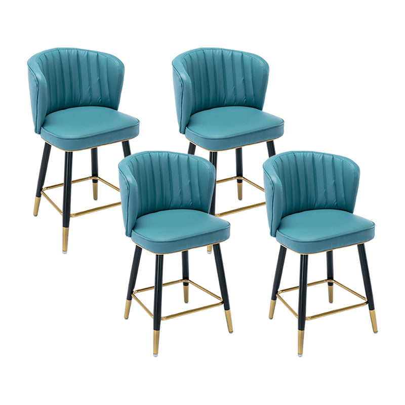 Moderno sgabello da barre di cassa con sgabelli da banco di schiena senza braccio con cuscino in pelle