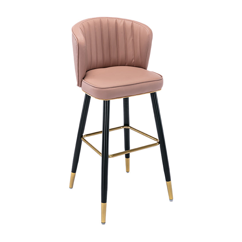 Moderno sgabello da barre di cassa con sgabelli da banco di schiena senza braccio con cuscino in pelle