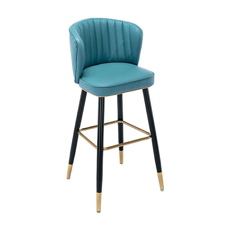 Moderno sgabello da barre di cassa con sgabelli da banco di schiena senza braccio con cuscino in pelle