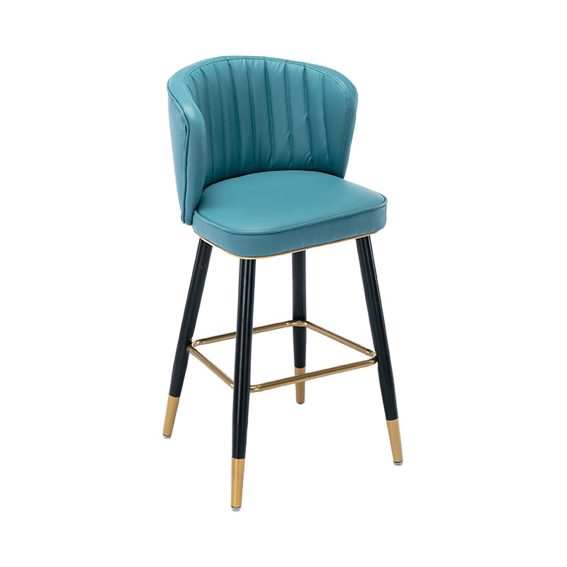 Moderno sgabello da barre di cassa con sgabelli da banco di schiena senza braccio con cuscino in pelle