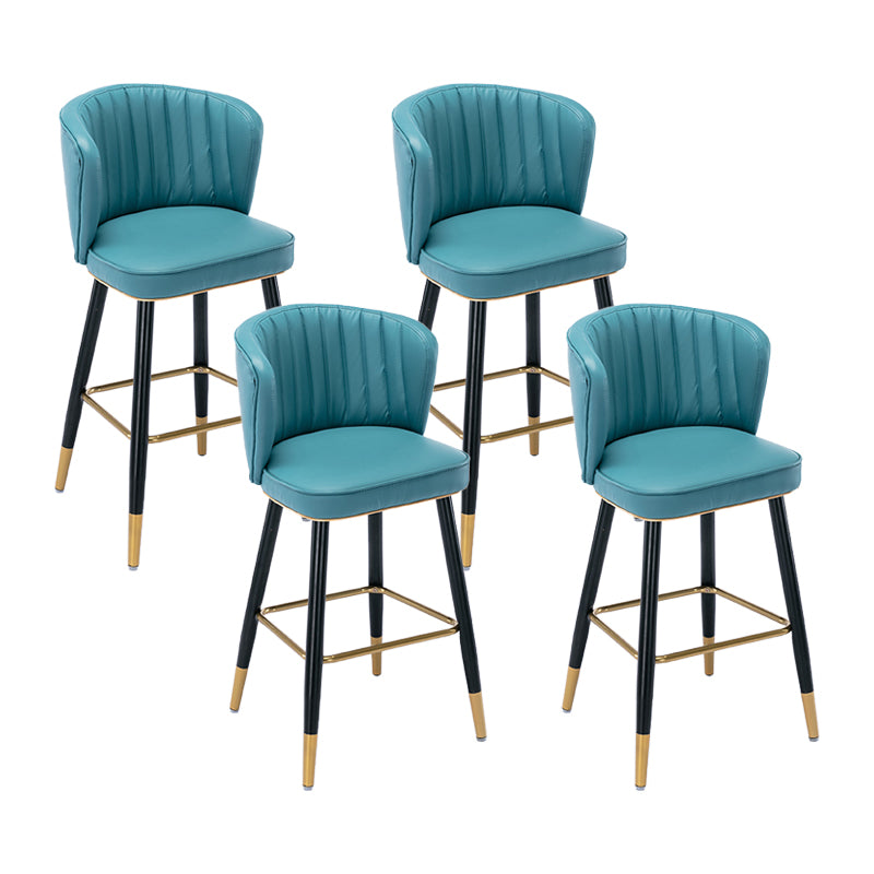 Moderno sgabello da barre di cassa con sgabelli da banco di schiena senza braccio con cuscino in pelle