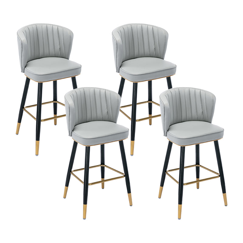Moderno sgabello da barre di cassa con sgabelli da banco di schiena senza braccio con cuscino in pelle