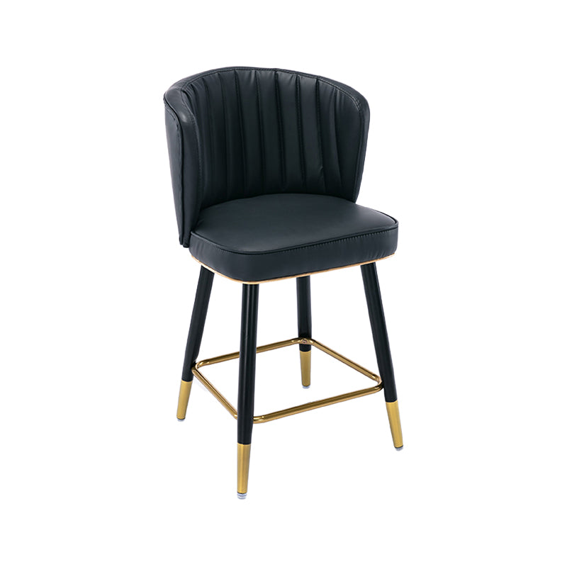 Moderno sgabello da barre di cassa con sgabelli da banco di schiena senza braccio con cuscino in pelle