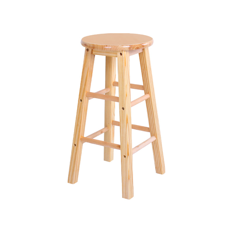 Taburete moderno de barra sin brazo sin espalda con pedal de madera con pedal de madera