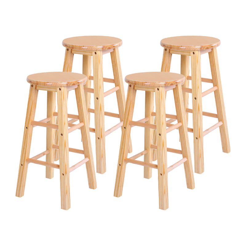 Taburete moderno de barra sin brazo sin espalda con pedal de madera con pedal de madera
