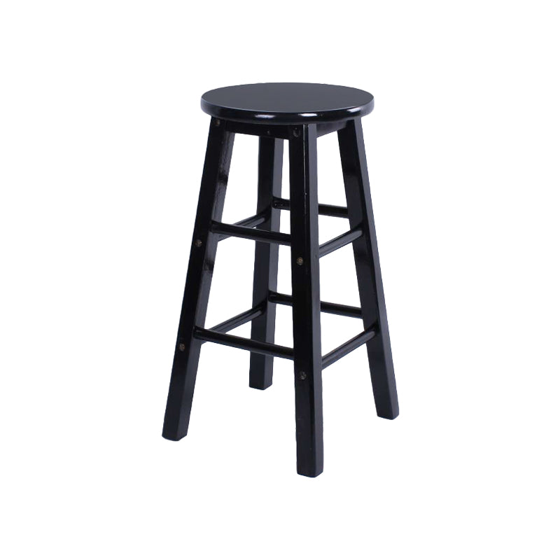 Taburete moderno de barra sin brazo sin espalda con pedal de madera con pedal de madera