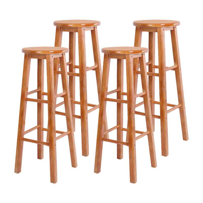 Taburete moderno de barra sin brazo sin espalda con pedal de madera con pedal de madera