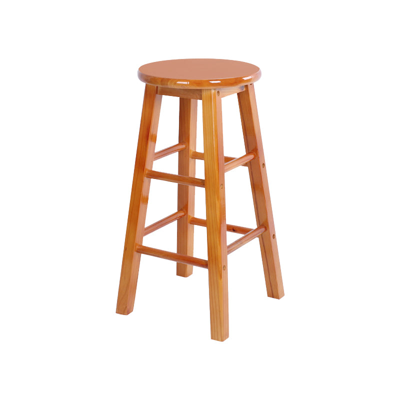 Taburete moderno de barra sin brazo sin espalda con pedal de madera con pedal de madera