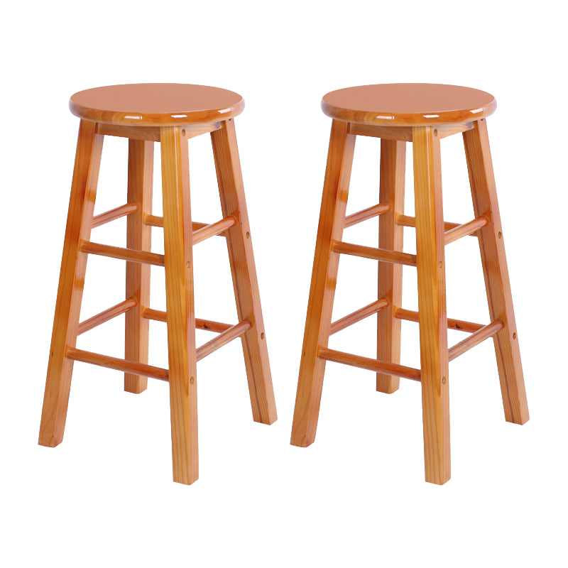 Taburete moderno de barra sin brazo sin espalda con pedal de madera con pedal de madera