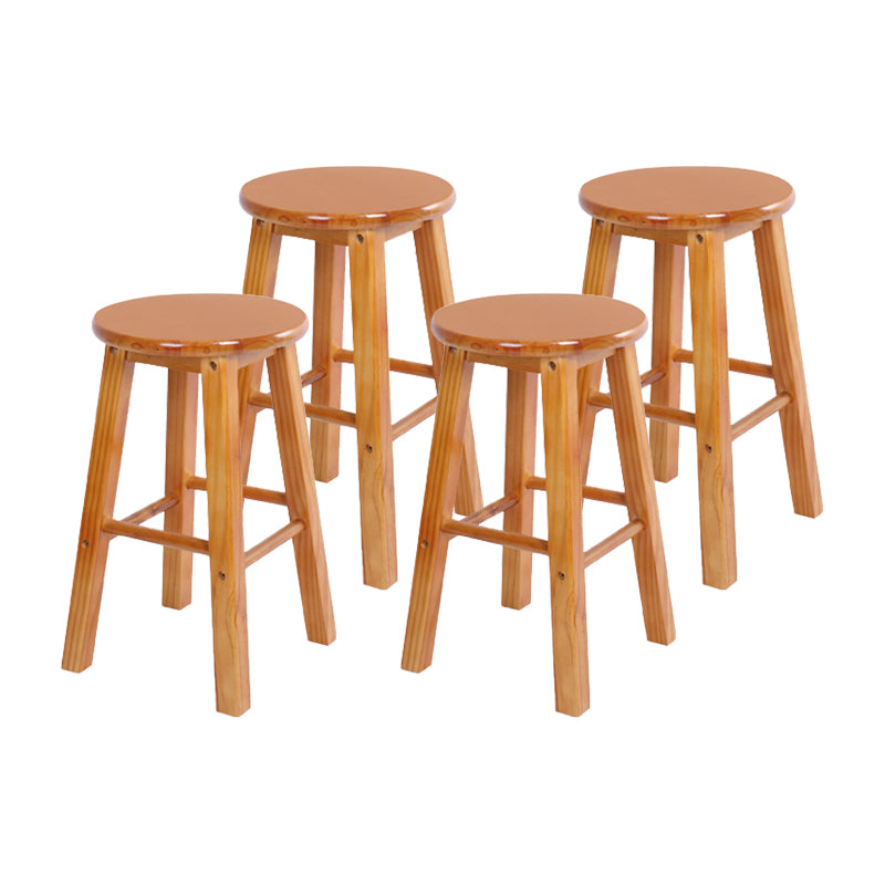 Taburete moderno de barra sin brazo sin espalda con pedal de madera con pedal de madera