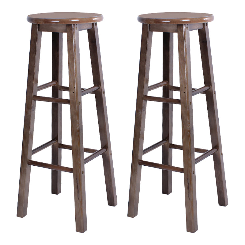 Taburete moderno de barra sin brazo sin espalda con pedal de madera con pedal de madera