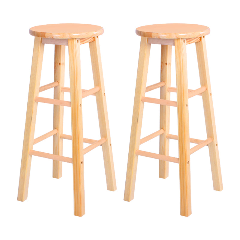 Taburete moderno de barra sin brazo sin espalda con pedal de madera con pedal de madera