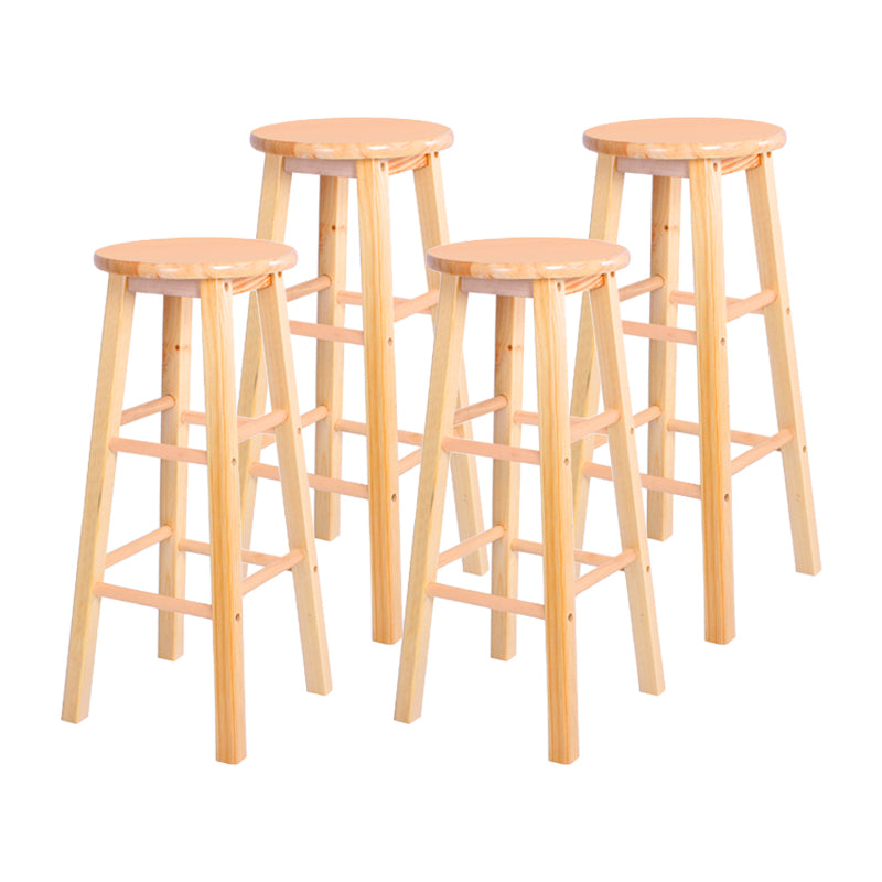 Taburete moderno de barra sin brazo sin espalda con pedal de madera con pedal de madera