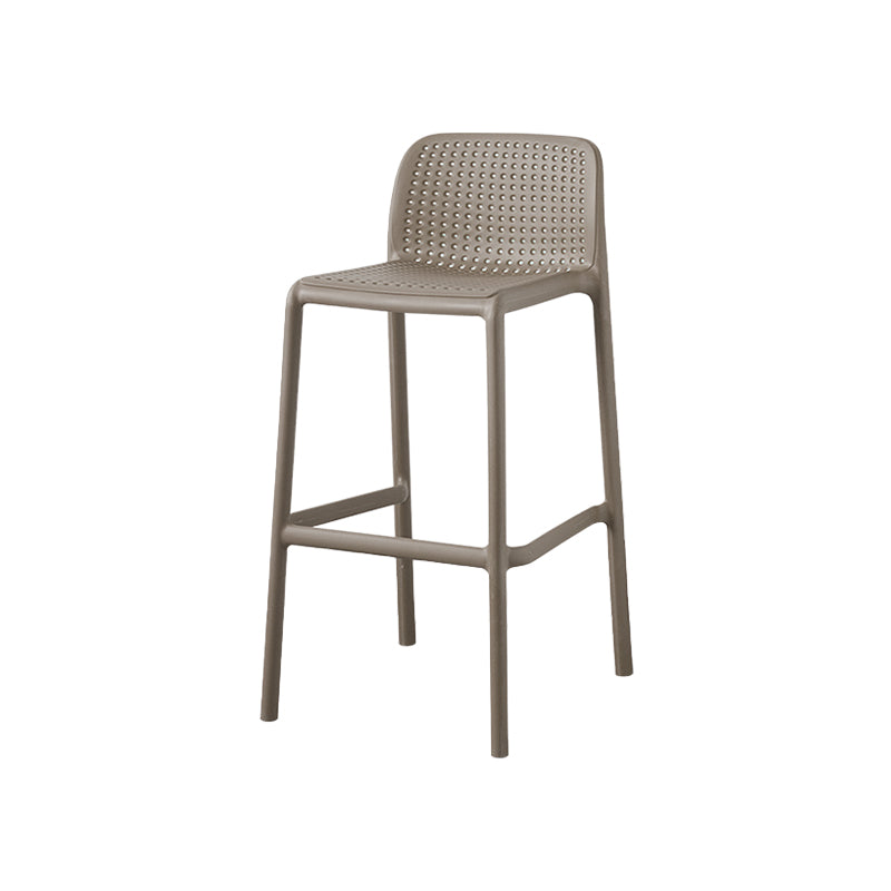 Taburetes de bar contemporáneos de plástico y metal, taburete de bar Bristol con respaldo bajo y reposapiés