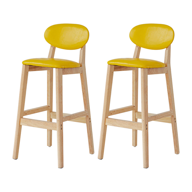 Taburete de bar moderno sin brazos con respaldo, taburete de madera con cojín para cocina