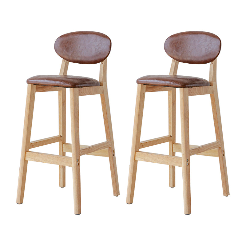 Taburete de bar moderno sin brazos con respaldo, taburete de madera con cojín para cocina