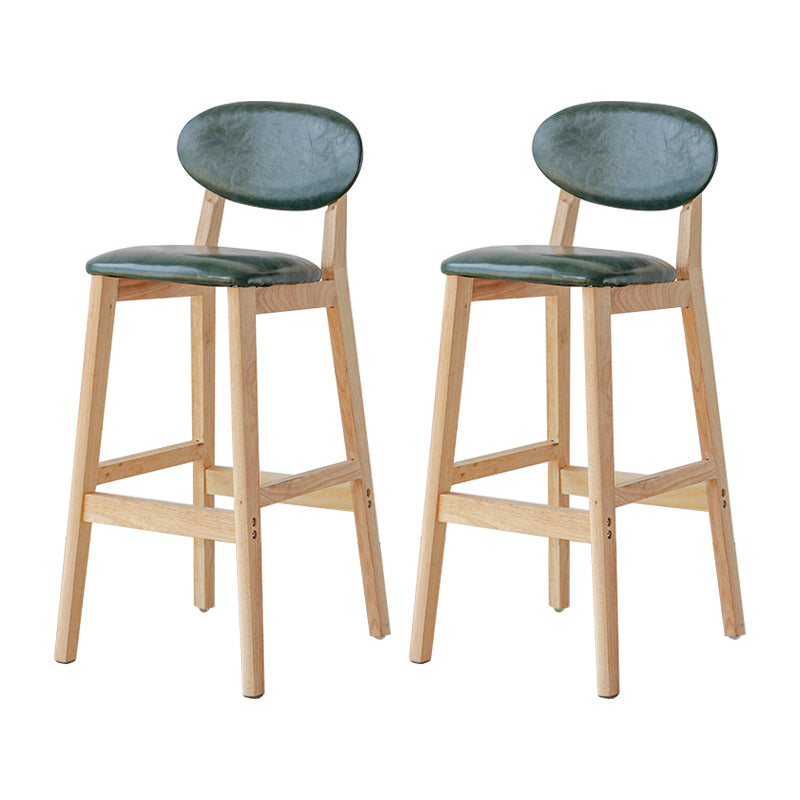 Taburete de bar moderno sin brazos con respaldo, taburete de madera con cojín para cocina
