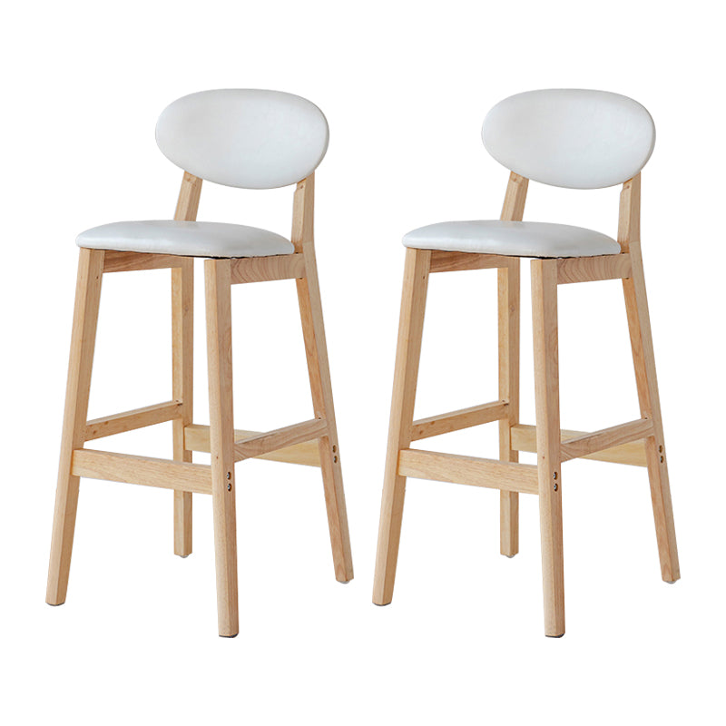 Taburete de bar moderno sin brazos con respaldo, taburete de madera con cojín para cocina