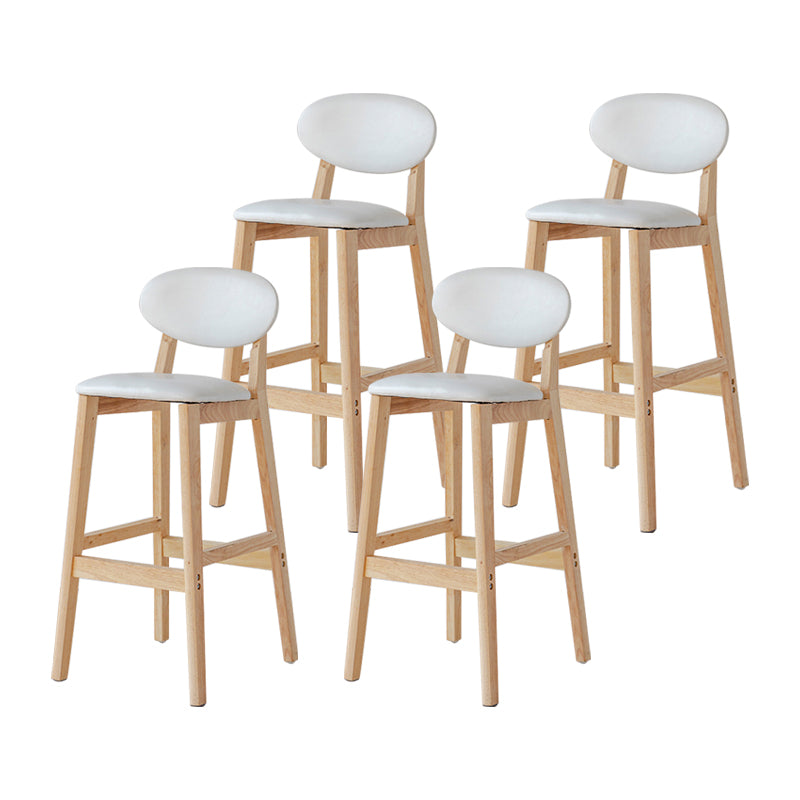 Taburete de bar moderno sin brazos con respaldo, taburete de madera con cojín para cocina
