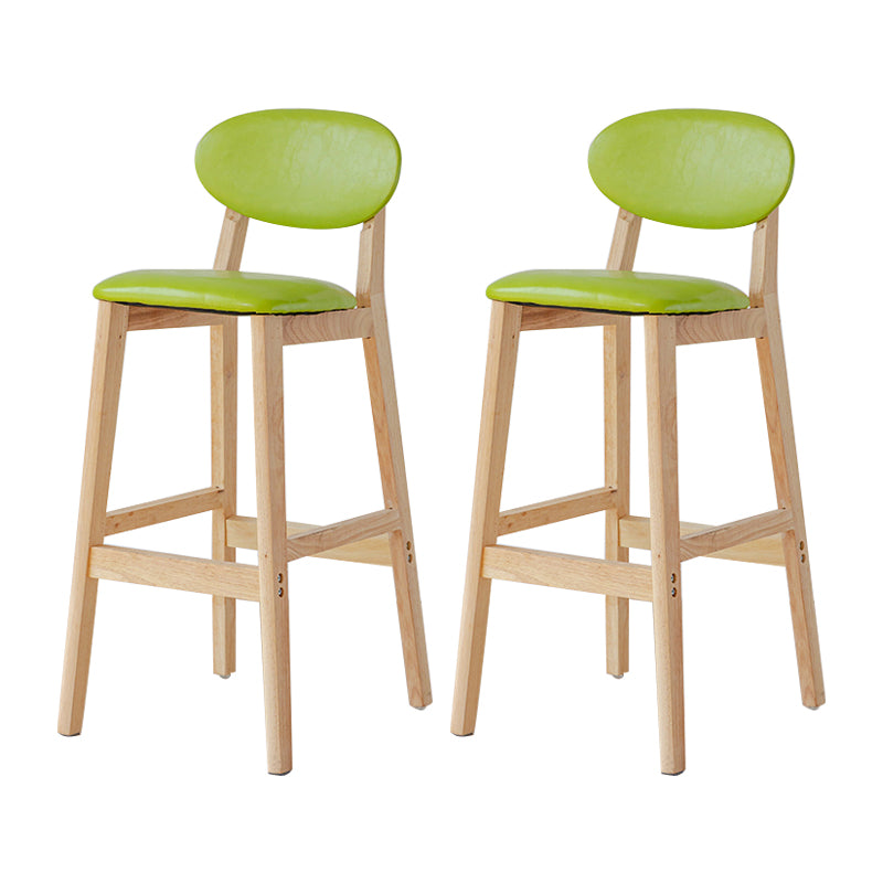 Taburete de bar moderno sin brazos con respaldo, taburete de madera con cojín para cocina