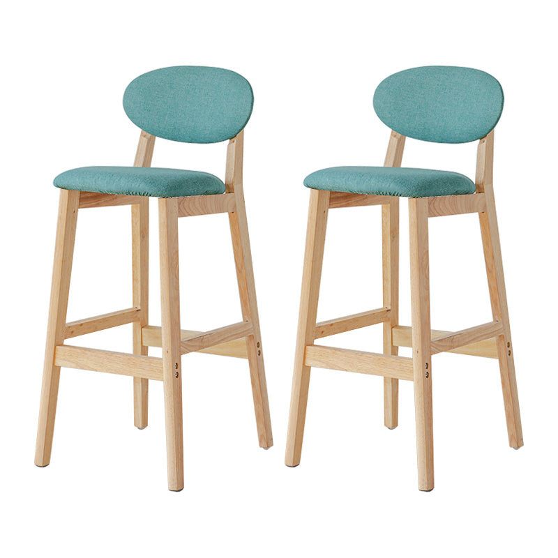 Taburete de bar moderno sin brazos con respaldo, taburete de madera con cojín para cocina