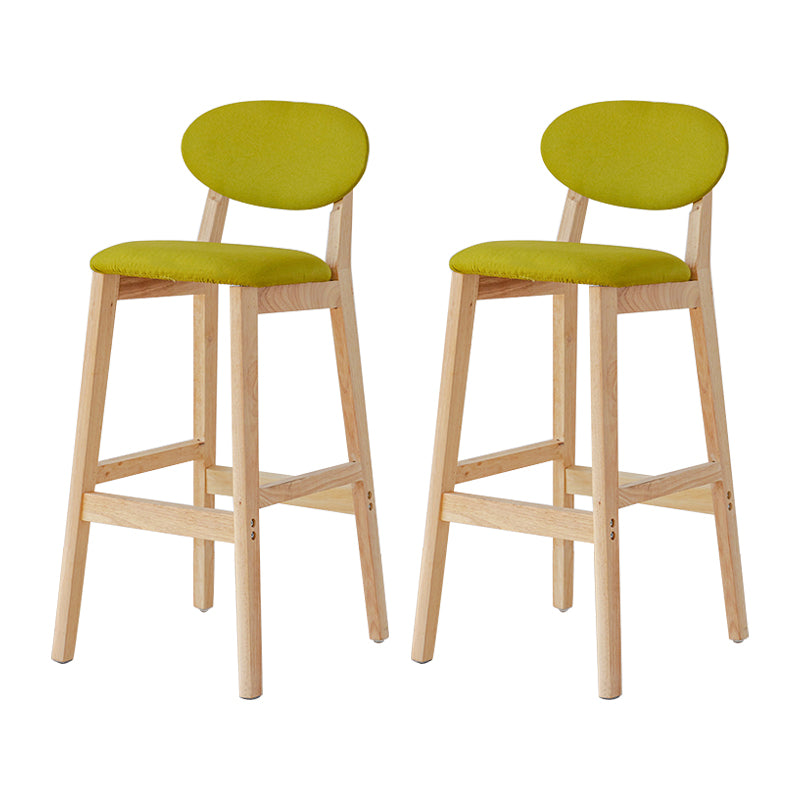 Taburete de bar moderno sin brazos con respaldo, taburete de madera con cojín para cocina