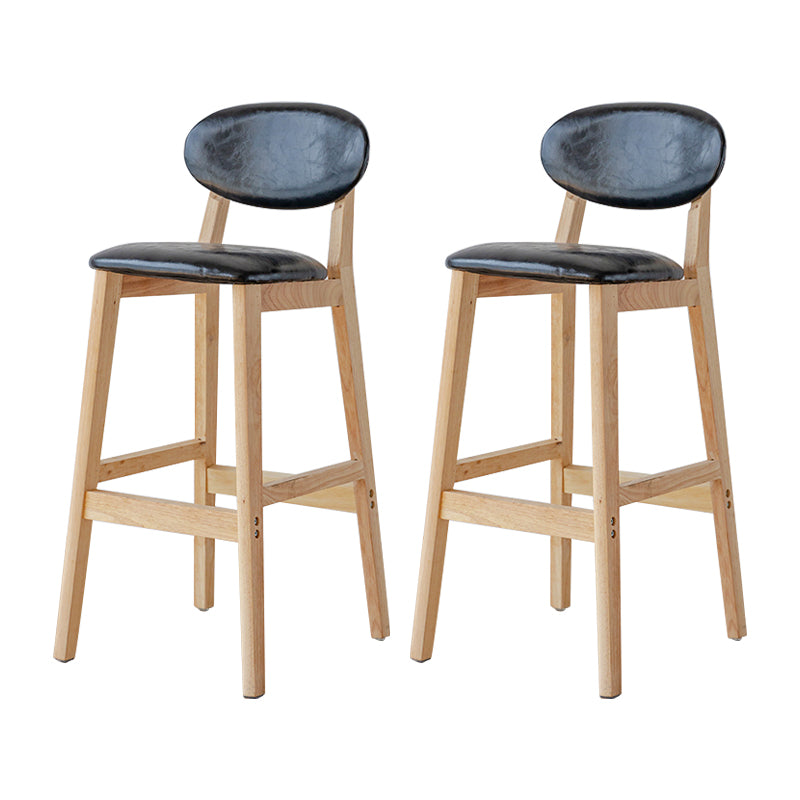 Taburete de bar moderno sin brazos con respaldo, taburete de madera con cojín para cocina