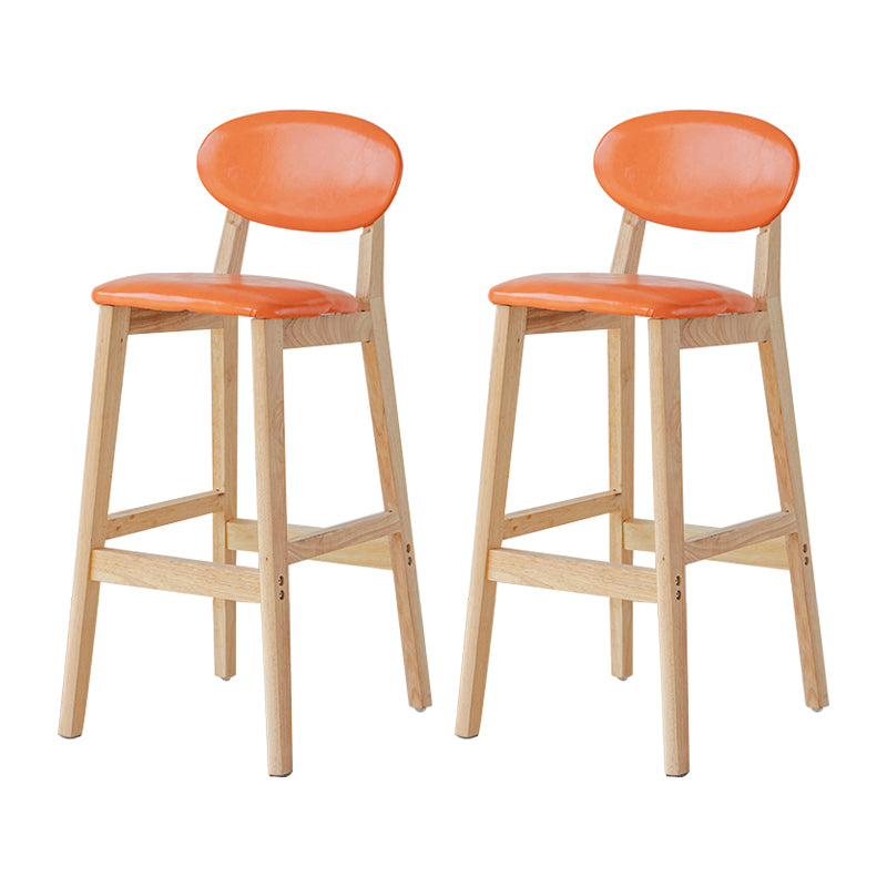 Taburete de bar moderno sin brazos con respaldo, taburete de madera con cojín para cocina