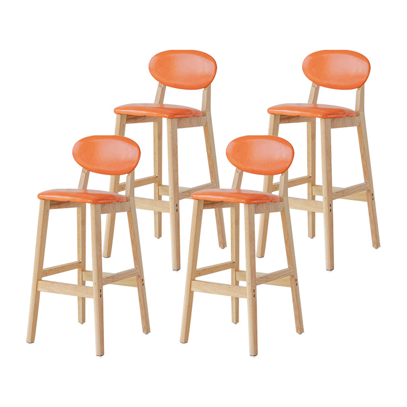 Taburete de bar moderno sin brazos con respaldo, taburete de madera con cojín para cocina