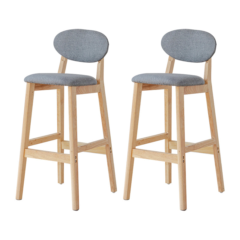Taburete de bar moderno sin brazos con respaldo, taburete de madera con cojín para cocina
