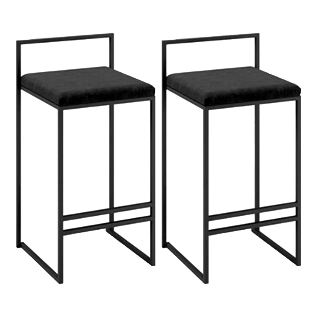 Contemporary Metal Bar Stools Indoor Barstool with Cushion and Low Back for Kitchen