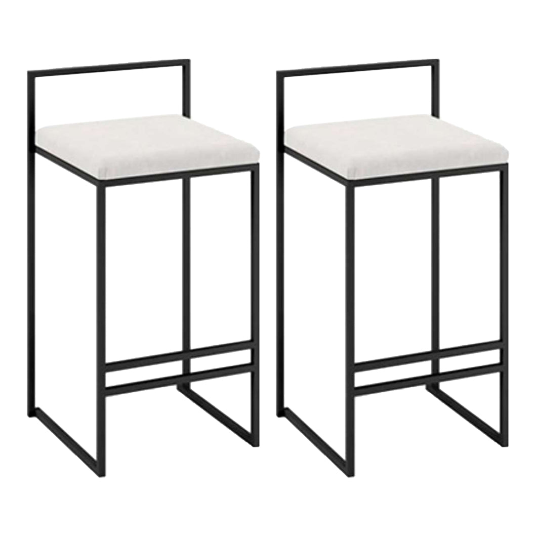 Contemporary Metal Bar Stools Indoor Barstool with Cushion and Low Back for Kitchen