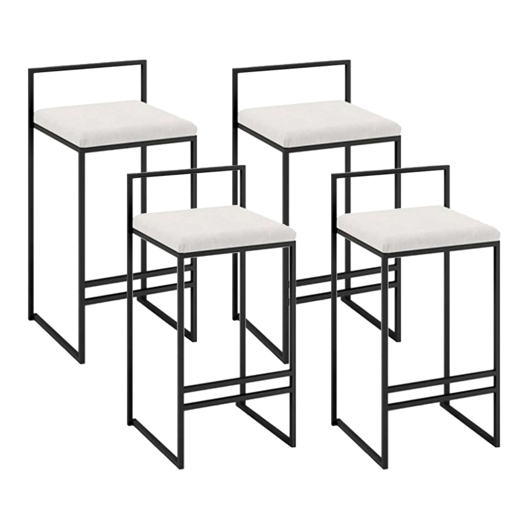 Contemporary Metal Bar Stools Indoor Barstool with Cushion and Low Back for Kitchen