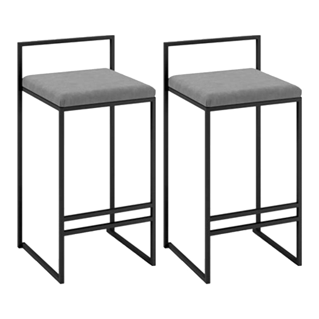 Contemporary Metal Bar Stools Indoor Barstool with Cushion and Low Back for Kitchen