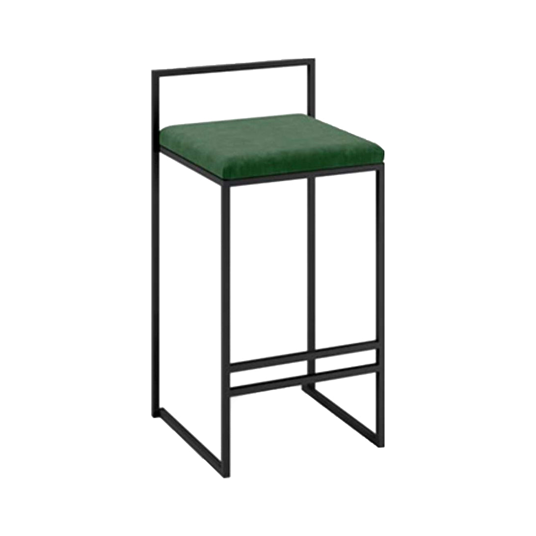 Contemporary Metal Bar Stools Indoor Barstool with Cushion and Low Back for Kitchen
