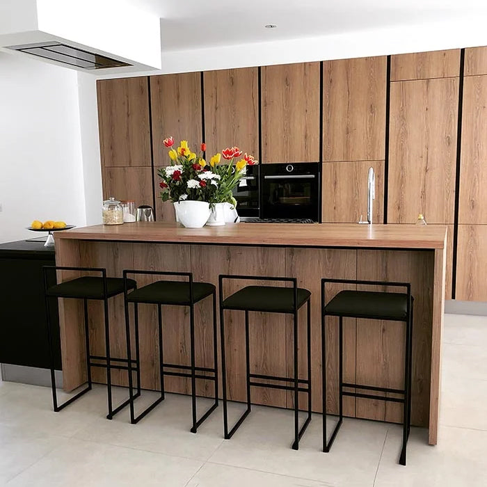 Contemporary Metal Bar Stools Indoor Barstool with Cushion and Low Back for Kitchen