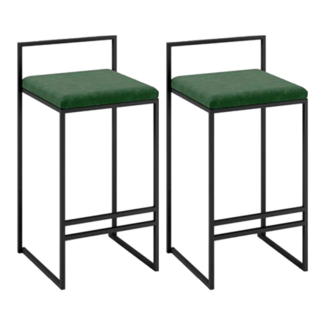 Contemporary Metal Bar Stools Indoor Barstool with Cushion and Low Back for Kitchen