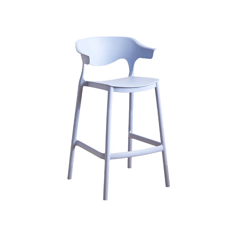 Scandinavia Style Bar-stool Plastic Legs Square Seat Barstool with Low Back for Kitchen