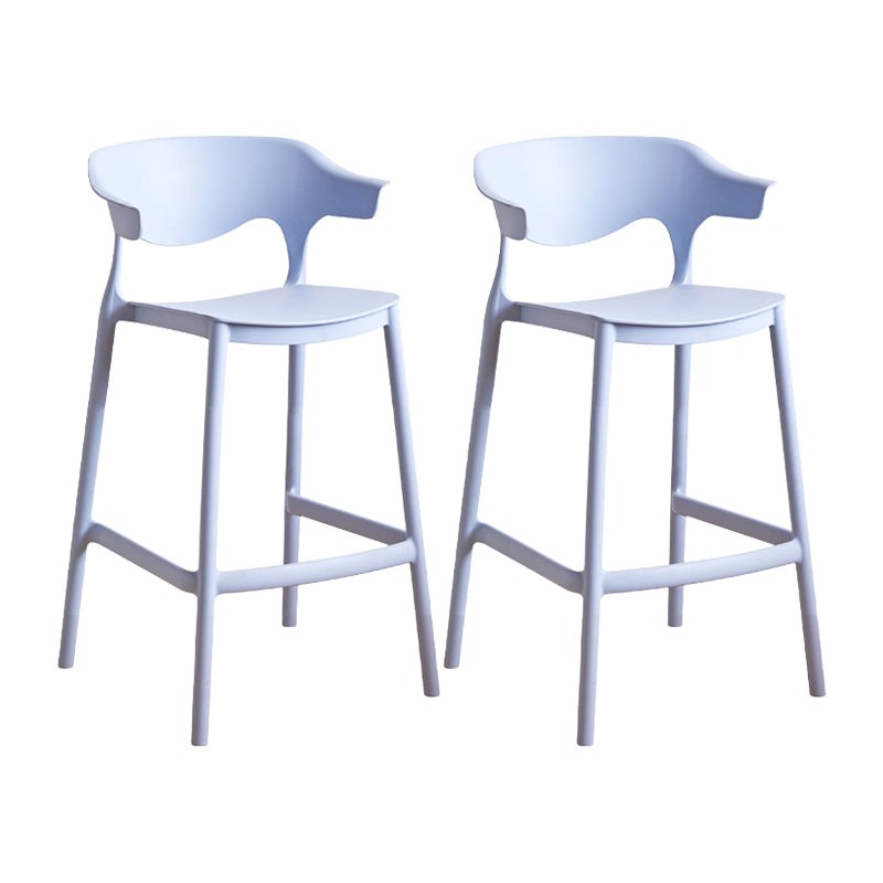 Scandinavia Style Bar-stool Plastic Legs Square Seat Barstool with Low Back for Kitchen