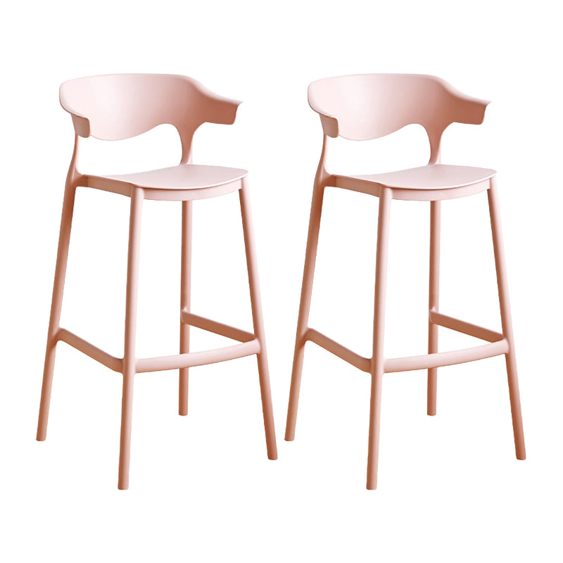 Scandinavia Style Bar-stool Plastic Legs Square Seat Barstool with Low Back for Kitchen