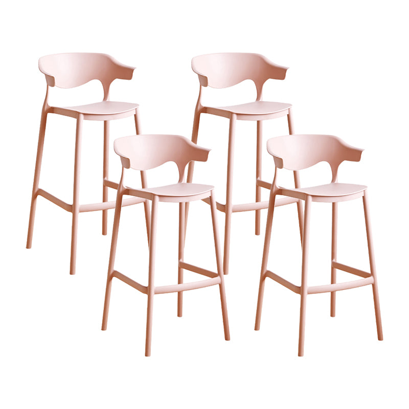 Scandinavia Style Bar-stool Plastic Legs Square Seat Barstool with Low Back for Kitchen