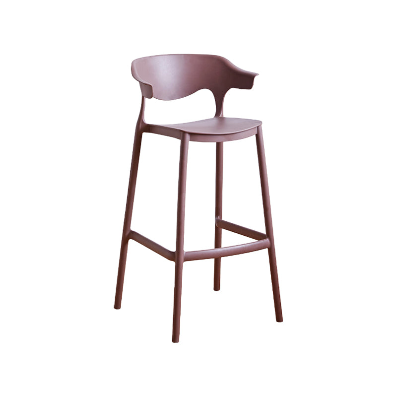 Scandinavia Style Bar-stool Plastic Legs Square Seat Barstool with Low Back for Kitchen