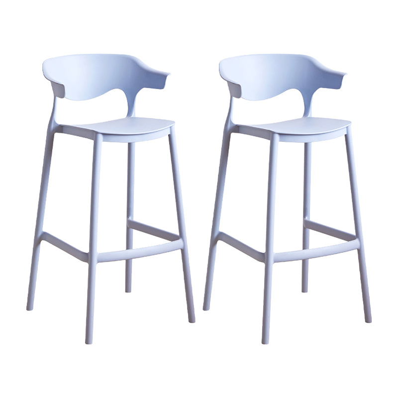 Scandinavia Style Bar-stool Plastic Legs Square Seat Barstool with Low Back for Kitchen