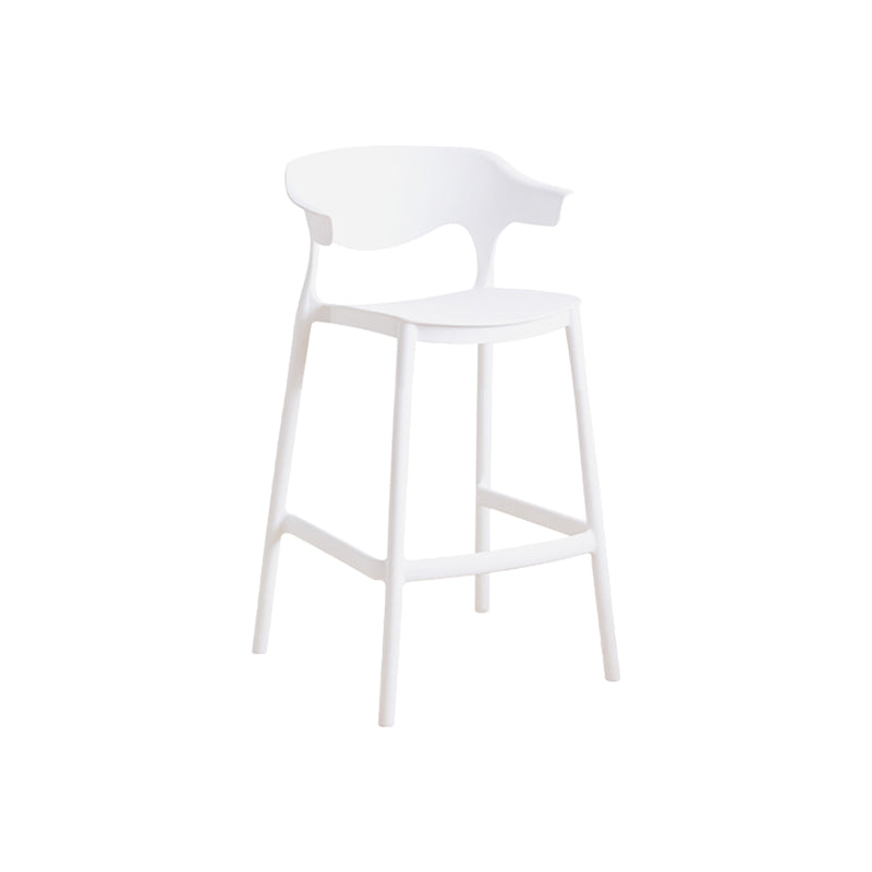 Scandinavia Style Bar-stool Plastic Legs Square Seat Barstool with Low Back for Kitchen