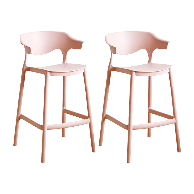 Scandinavia Style Bar-stool Plastic Legs Square Seat Barstool with Low Back for Kitchen