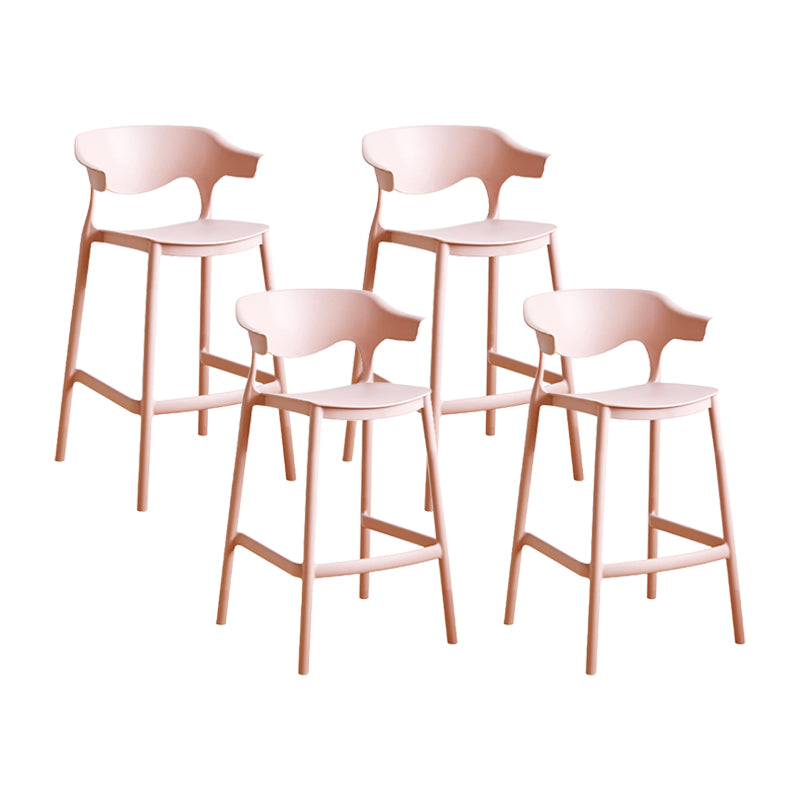 Scandinavia Style Bar-stool Plastic Legs Square Seat Barstool with Low Back for Kitchen