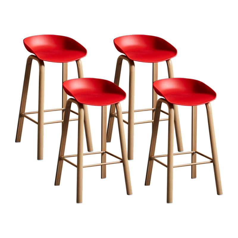 Barhocker im skandinavischen Stil, Metallbeine, Thekenhocker mit Kunststoffsitz (4er-Set)